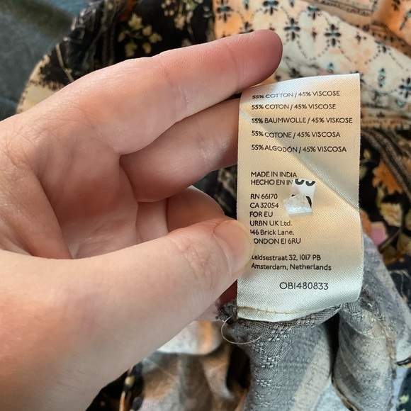 Free People Descanso Mini Dress Brown Floral Size S NWT Boho Hippie Peasant - Picture 11 of 12